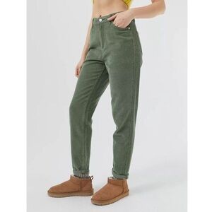 Urban Outfitters BDG Olive Light Green Corduroy High-Waisted Mom Pants Jeans